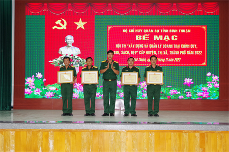 Ban CHQS thành phố Phan Thiết đạt giải nhất Hội thi “Doanh trại chính quy, xanh, sạch, đẹp”