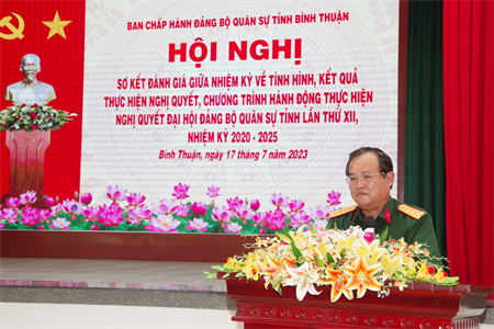 Đảng ủy Quân sự tỉnh Bình Thuận sơ kết giữa nhiệm kỳ Đại hội lần thứ XII, nhiệm kỳ 2020 – 2025
