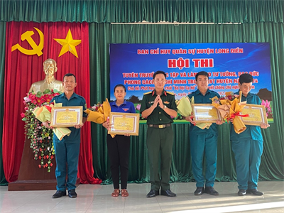 Ban CHQS huyện Long Điền tổ chức Hội thi tuyên truyền học tập và làm theo tư tưởng, đạo đức, phong cách Hồ Chí Minh