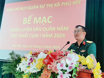 Ban CHQS thị xã Phú Mỹ bế mạc huấn luyện dân quân năm 2024