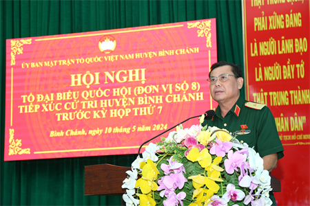 Thiếu tướng Đặng Văn Lẫm tiếp xúc cử tri trước kỳ họp thứ 7, Quốc hội khóa XV