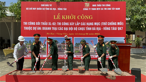 Bộ CHQS tỉnh Bà Rịa - Vũng Tàu khởi công dự án xây dựng doanh trại các đại đội