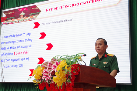 Đảng ủy Quân sự tỉnh Long An thông báo nhanh kết quả Hội nghị lần thứ 9, Ban Chấp hành Trung ương Đảng khóa XIII