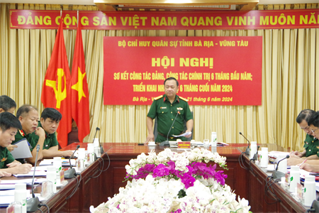 Bộ CHQS tỉnh Bà Rịa - Vũng Tàu sơ kết hoạt động CTĐ, CTCT 6 tháng đầu năm 2024