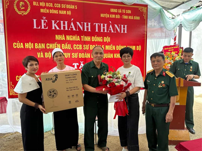 Hội bạn chiến đấu, cựu chiến binh Sư đoàn 5 miền Đông Nam Bộ Khánh thành nhà tình nghĩa đồng đội