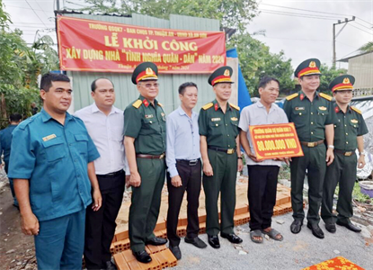 Trường Quân sự Quân khu khởi công xây dựng nhà “Tình nghĩa quân-dân” tại thành phố Thuận An