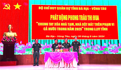 Bộ CHQS tỉnh Bà Rịa - Vũng Tàu phát động phong trào thi đua “Chung tay xóa nhà tạm, nhà dột nát trên phạm vi cả nước trong năm 2025”