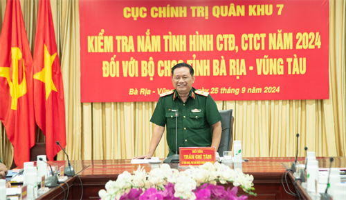 Bộ chỉ huy Quân sự tỉnh Bà Rịa - Vũng Tàu thực hiện tốt hoạt động công tác Đảng, công tác chính trị năm 2024