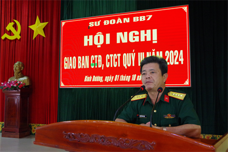 Sư đoàn 7 giao ban Công tác Đảng, công tác Chính trị quý III năm 2024