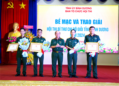 Bế mạc Hội thi Bí thư chi bộ giỏi tỉnh Bình Dương: Đảng ủy Quân sự tỉnh đạt giải nhất toàn đoàn