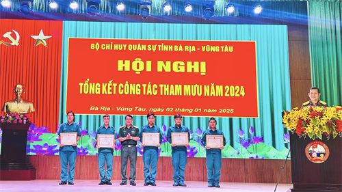 Bộ CHQS tỉnh Bà Rịa - Vũng Tàu hội nghị tổng kết ngành tham mưu năm 2024