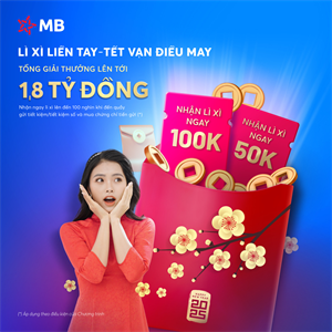 MB dành 1,8 tỷ đồng tặng khách gửi tiết kiệm, mua chứng chỉ tiền gửi