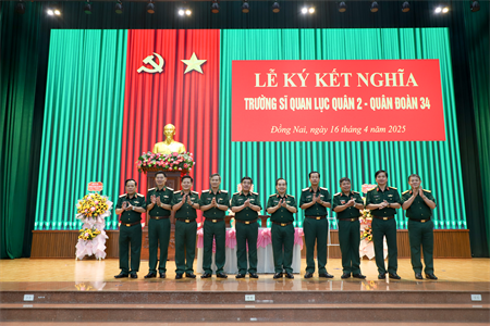 Trường Sĩ quan Lục quân 2 và Quân đoàn 34 ký kết hoạt động kết nghĩa