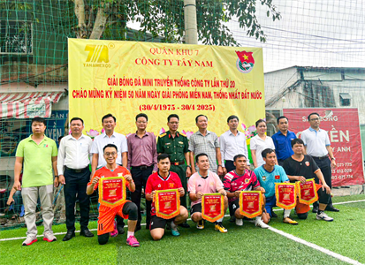 Công ty Tây Nam tổ chức giải bóng đá mini truyền thống lần thứ 20 chào mừng kỷ niệm 50 năm Ngày giải phóng miền Nam thống nhất đất nước