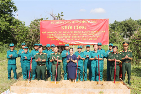 Bộ Chỉ huy Quân sự tỉnh Bình Dương khởi công xây dựng “Nhà đồng đội” tại thành phố Bến Cát