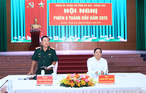 Đảng ủy Quân sự tỉnh Bà Rịa - Vũng Tàu tổ chức hội nghị 6 tháng đầu năm 2025
