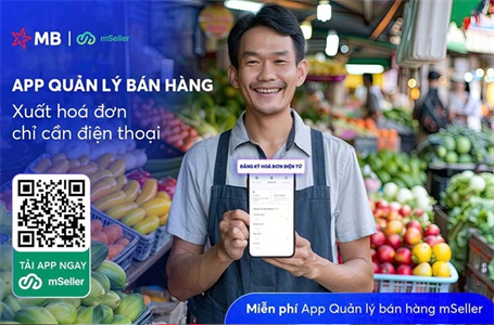 MB tặng miễn phí app bán hàng, xuất hóa đơn điện tử từ điện thoại