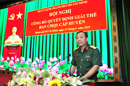 Bộ Tư lệnh TP Hồ Chí Minh công bố quyết định giải thể Ban CHQS cấp huyện