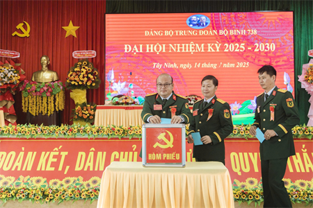 Trung đoàn 738, Bộ CHQS tỉnh Tây Ninh tổ chức thành công Đại hội Đảng bộ nhiệm kỳ 2025 - 2030