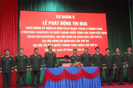 Sư đoàn 5 ra sức thi đua hướng về Đại hội đại biểu Đảng bộ Quân khu 7 lần thứ XI, nhiệm kỳ 2025 - 2030
