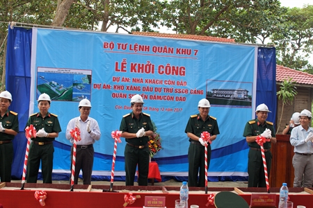 Bộ Tư lệnh Quân khu 7 khởi công xây dựng Nhà khách Côn Đảo và Kho xăng dầu cảng quân sự Bến Đầm