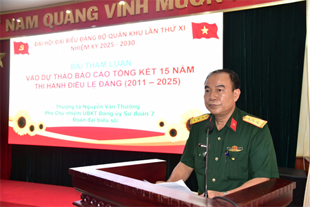 Cục Chính trị Quân khu thông qua các bài phát biểu tham luận tại Đại hội đại biểu Đảng bộ Quân khu 7 lần thứ XI