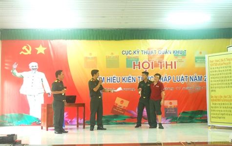 Cục Kỹ thuật Quân khu tổ chức hội thi tìm hiểu kiến thức pháp luật năm 2017